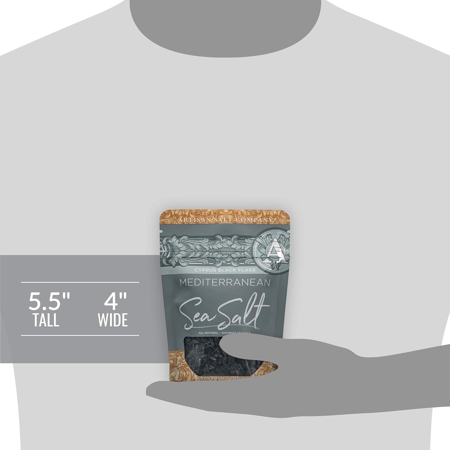 SaltWorks Cyprus Black Mediterranean Sea Salt Flakes, Artisan Zip-Top Pouch, 2.5 Ounce : Grocery & Gourmet Food