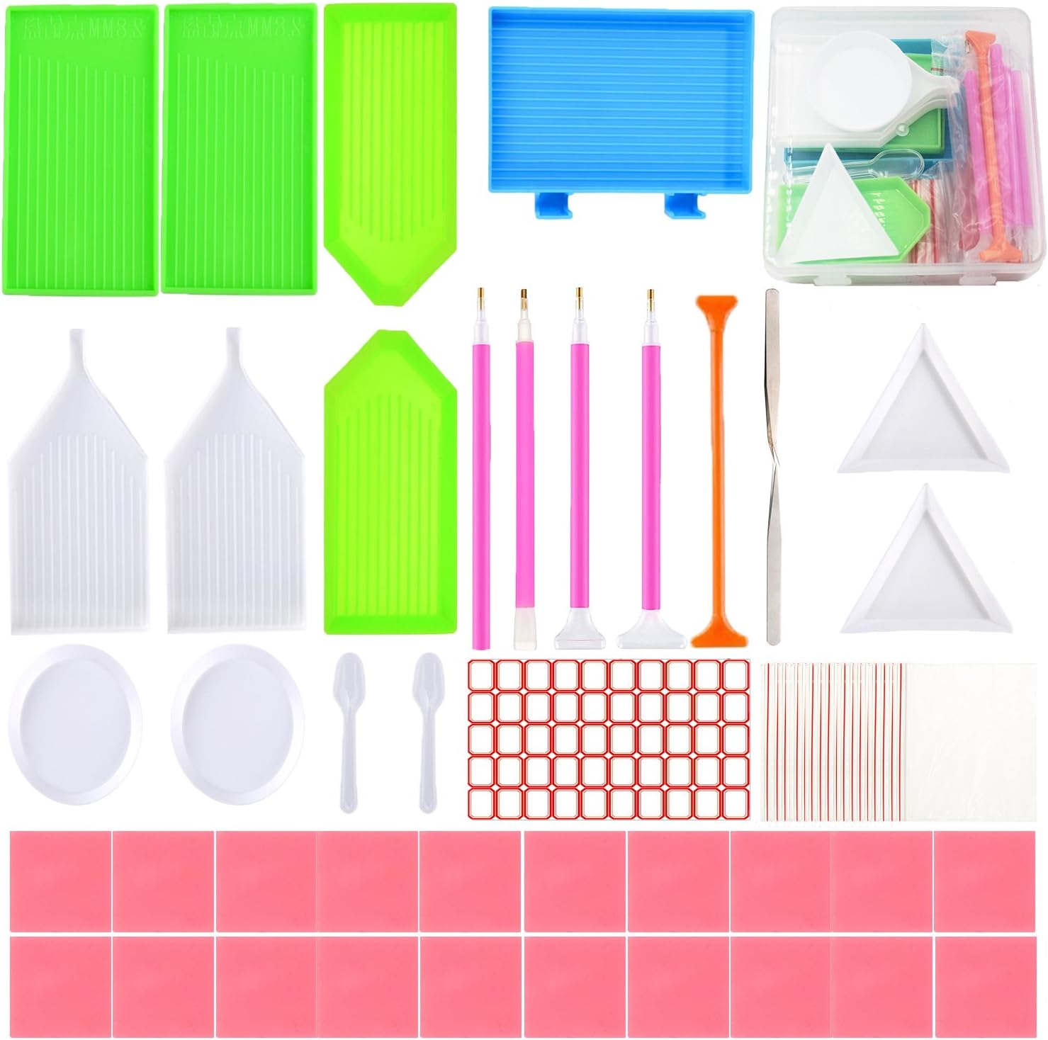 35 Pieces Diamond Painting Tools Quick Point Pen Kits, YARKOR 5D DIY Diamond Painting Pen/Tweezers/Glue/Plastic Tray Set Sewing Accessories