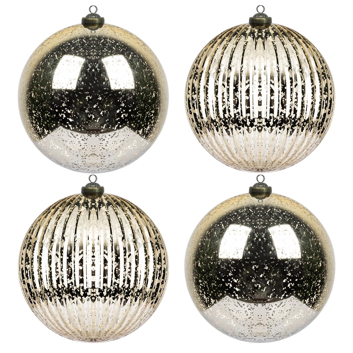 View 1 of ***MISSING PARTS***
KI Store Christmas Ball Ornaments Champagne 6-Inch Set of 4 Extra Large Hanging Tree Ball Ornament Decorations Super Large Shatterproof Vintage Mercury Balls