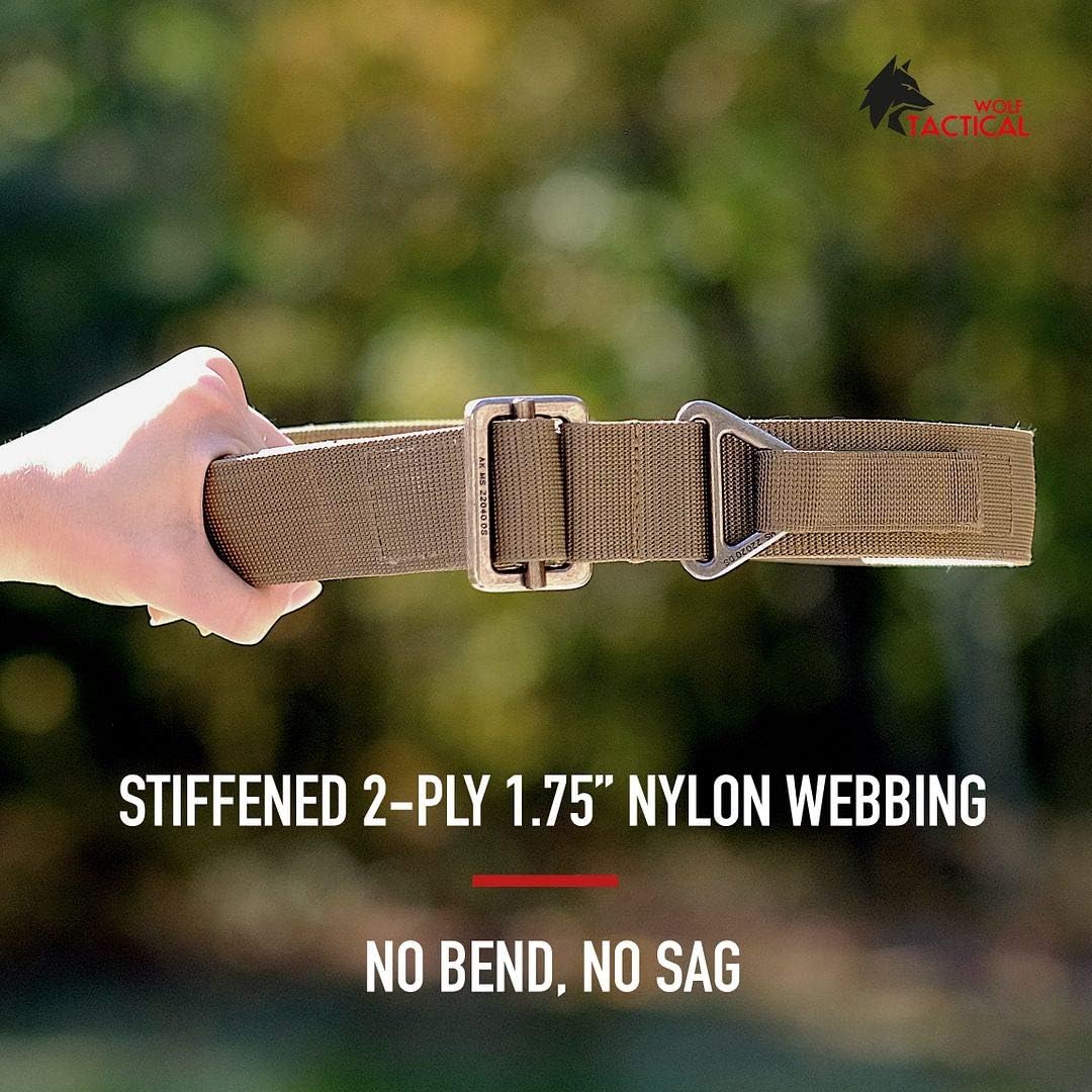 WOLF TACTICAL Heavy Duty Riggers Belt - Stiffened 2-Ply 1.75” Nylon EDC Gun Belt : Clothing