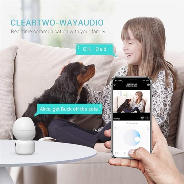 JUZEN Wireless Monitor Nachfhr Kamera 720P HD Smart Home Mini Kamera Weiss