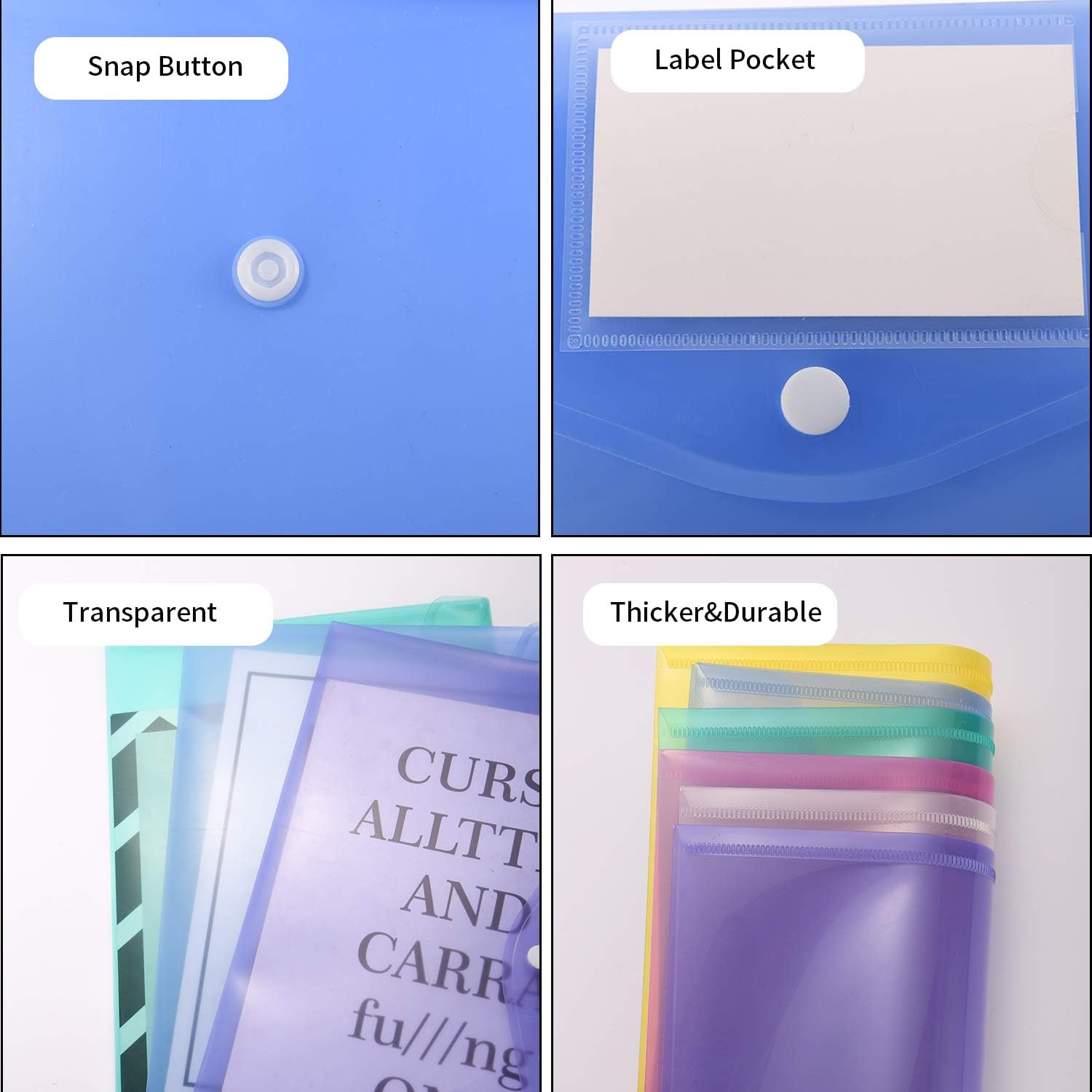 24 Pack Plastic Envelopes Poly Envelopes, US Letter A4 Size File