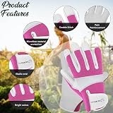 WESTWOOD FOX Gardening Gloves Leather Thorn Safety Heavy Duty Pink Medium view 2