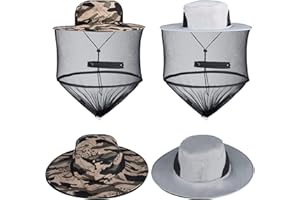 NEWANOVI 2 Pack Head Net Hat, Mosquito Head Net Hat