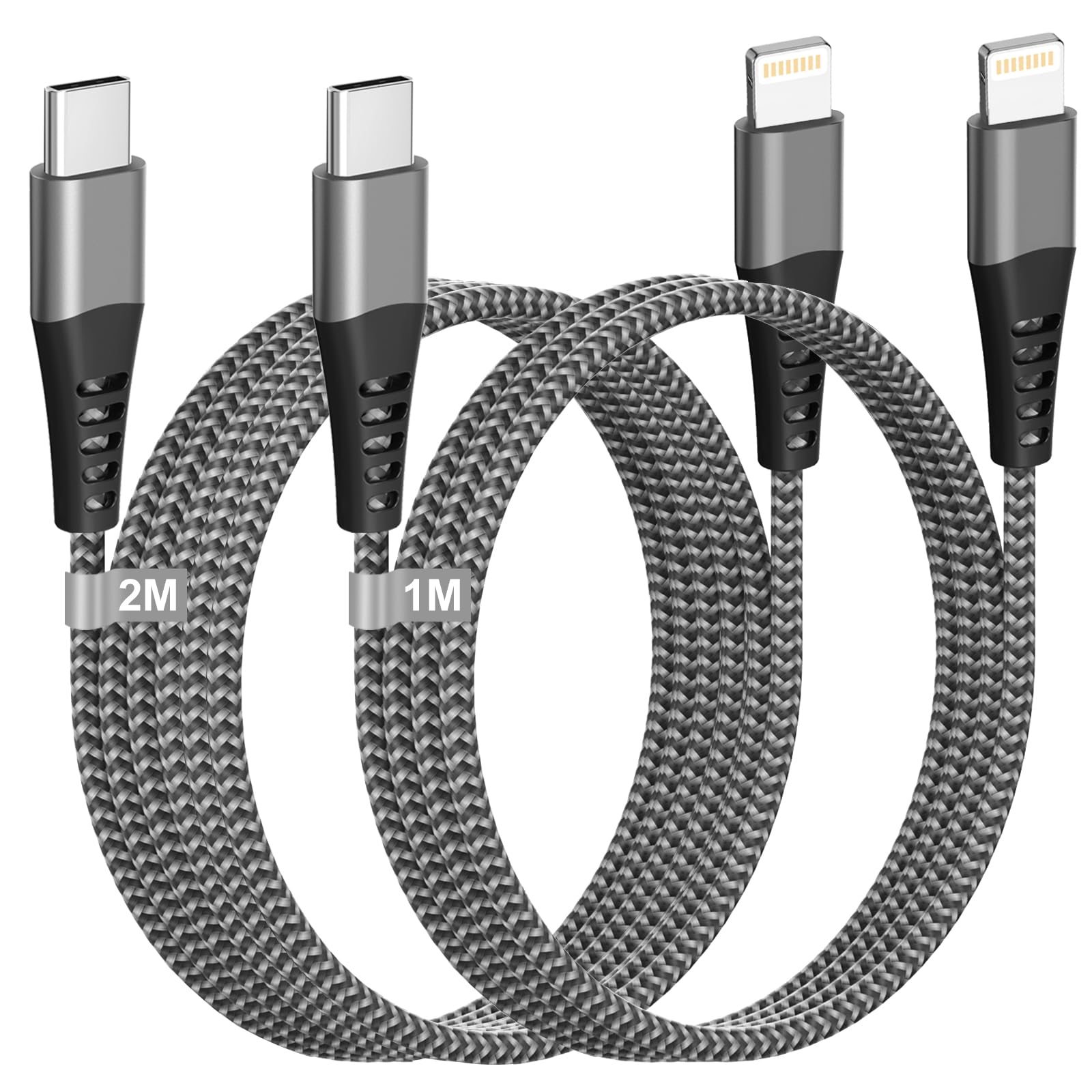 USB C to Lightning Cable 1M+2M[MFi Certified], Fast iPhone Charger Cable USB C Iphone Cable Fast Charging for Apple iPhone 14 Pro Max/13/12 Mini/11/X/8,Type C to Lightning Cable USB-C IPhone Lead Wire