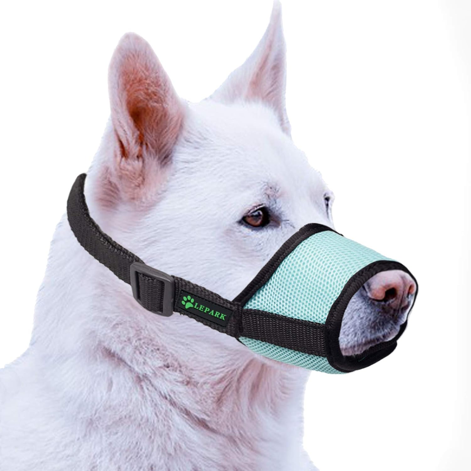 ILEPARK Bozal para Perros Cubierto con Malla Transpirable y Nailon Duradero, Bozal para Perro Ajustable y Suave para Evitar Que Muerda, Mastique y ...