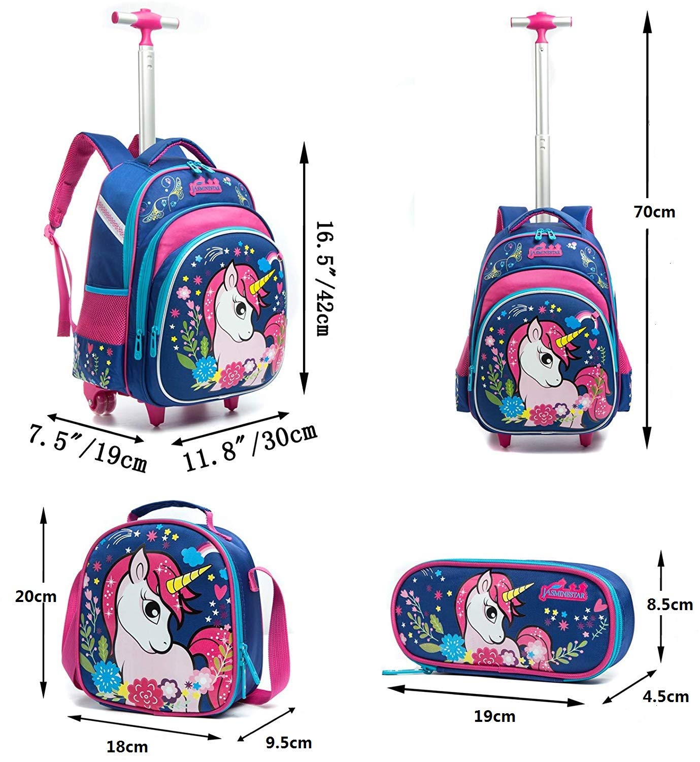 unicorn trolley backpack