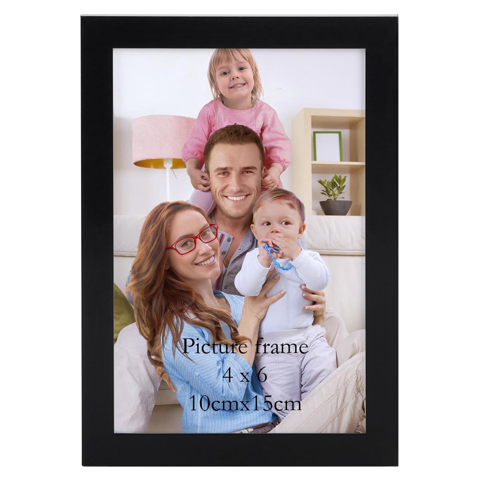 Giftgarden Black 6x4 Photo Frame, Sleek Thin Design Picture Frames 6x4 for Tabletop or Wall Displays
