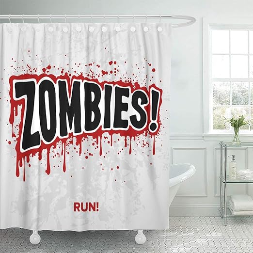 Amazon Com Emvency Shower Curtain Book Black Apocalypse Zombies