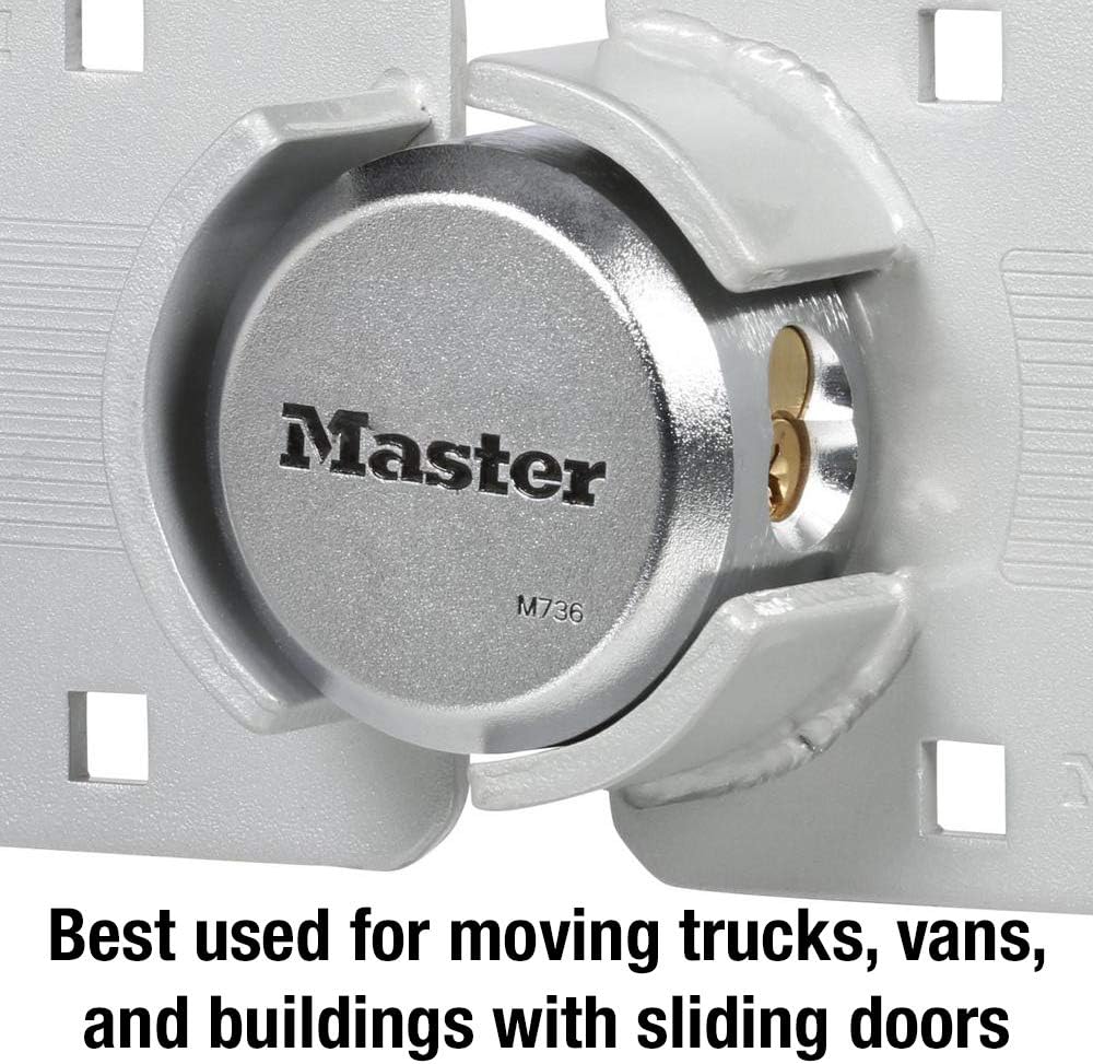 Master Lock M736XKAD Magnum Heavy Duty Solid Steel Hidden Shackle Padlock with Key, High Security Hasp - - 