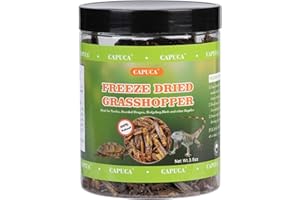 CAPUCA Dried Grasshoppers Reptile Food All Natural - High Protein Dried Insects Treats for Bearded Dragons Turtles Geckos Lizards Hedgehogs Chameleon Birds（3.5 OZ）