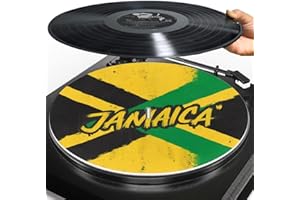 ZCFYGDX Jamaican Text Color Print 12" Anti Static Turntable Platter Mat - Protective Rubber Slipmat for Vinyl Record Players 