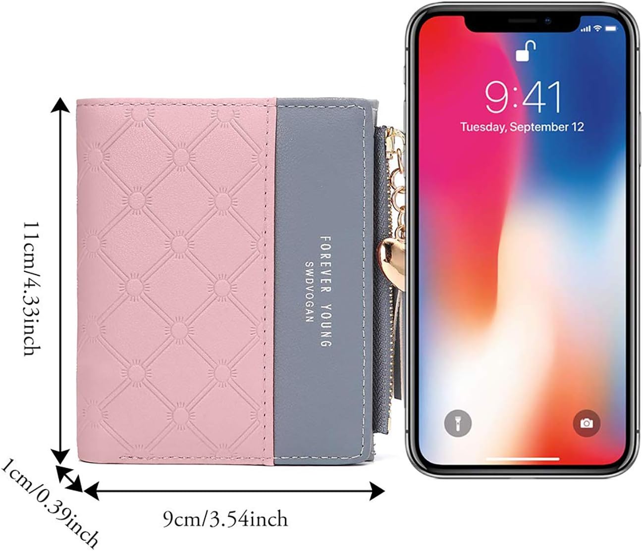ZhengYue Purse for Women,Ladies Purse Small Leather Wallet with RFID Blocking,Vegan Leather Women Purse with Zipper Coin Purse and Multiple Card Slots for Cash,Cion,Card,Bill Pink - Image 4