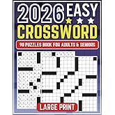 Easy Crossword Puzzle Book for Adults & Seniors: 90 Relaxing Puzzles in Large Print with Solutions | Fun Brain Games to Improve Memory, Focus & Vocabulary