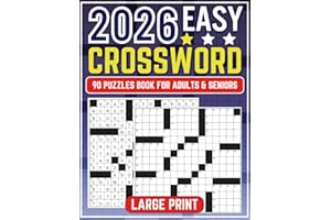 Easy Crossword Puzzle Book for Adults & Seniors: 90 Relaxing Puzzles in Large Print with Solutions | Fun Brain Games to Improve Memory, Focus & Vocabulary
