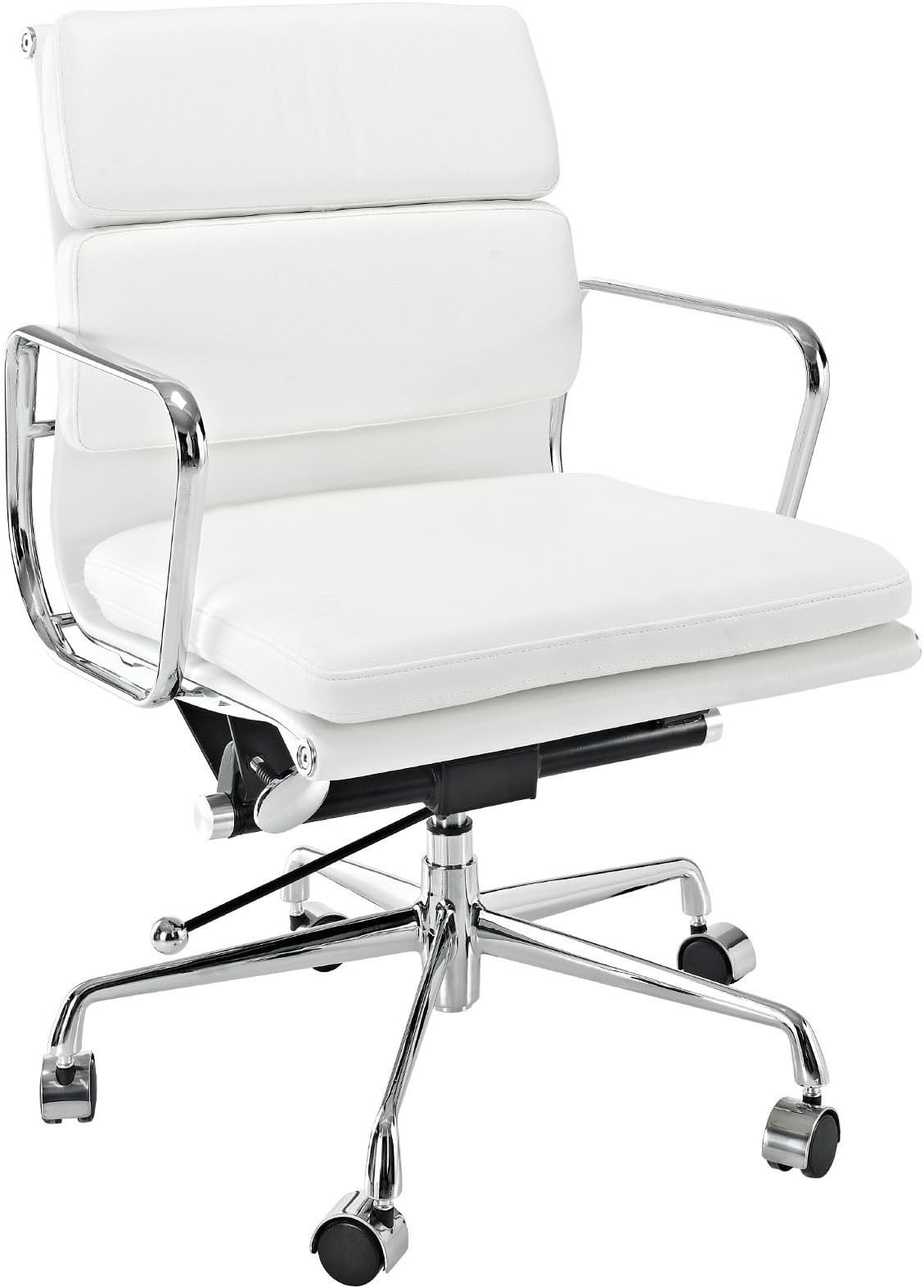 EMODERN FURNITURE eMod - Modern Softpadded Management Office Chair Reproduction Leather White