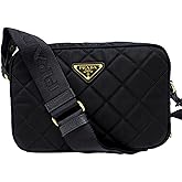 Prada Womens Tessuto Nylon Black Camera Bag Crossbody 1BH089