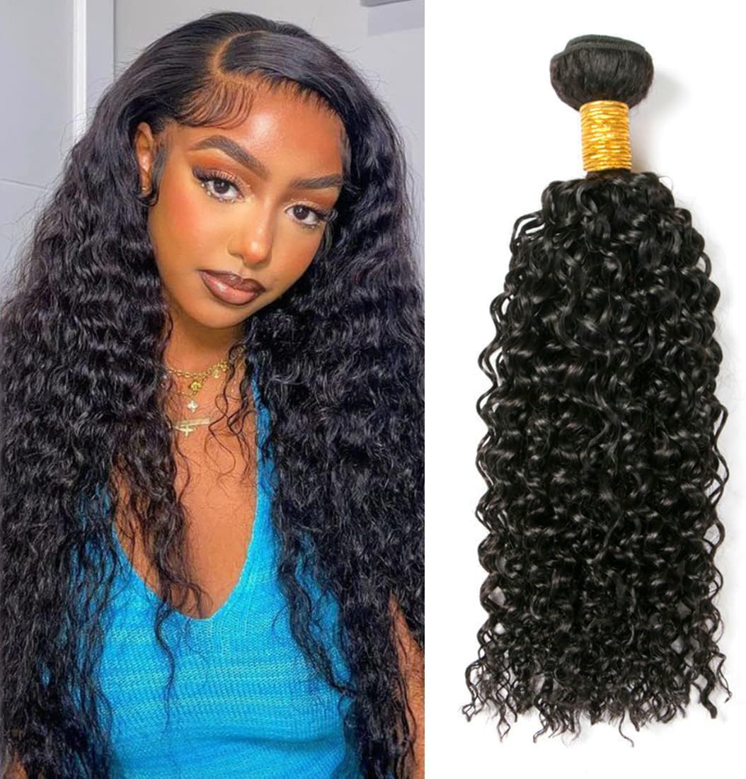 CLAROLAIR 9A Unprocessed Brazilian Human Virgin Hair Bundles Afro Kinkys Curly Virgin Hair Unprocessed Remy Human Hair Extensions One Bundle Natural Color (100+/-5g)/pc 12INCH
