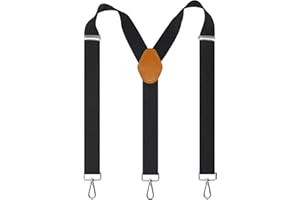 Cedrainy Suspenders for Men 3 Swivel Hooks 1.4 Inch Wide Adjustable Elastic Braces with Heavy Duty Belt Loops