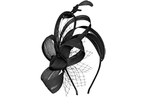 AMCAMI Fascinators Hats with Feather for Women 2025 Derby Hats Small Tea Party Hat with Headband