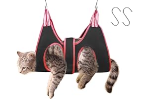 MSMUOEZ Cat and Dog Grooming Hammock with Safety Belt for Nail Clipping、Grooming,Cat Bathing Bag for cat Nail Trimming,Cat Claw Care Bag, Dog Grooming Harness（S,Be Sure to Check The Size Chart）