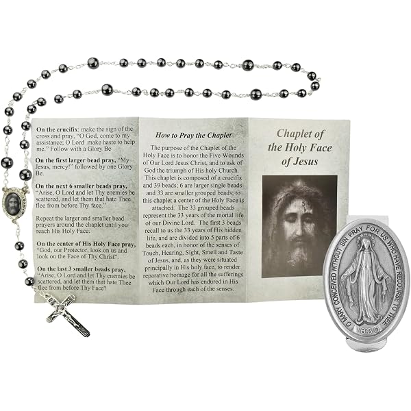 Saint Therese Chaplet Set, Pink Beads, Prayer Card & Medal, Pocket Rosary, 5.75