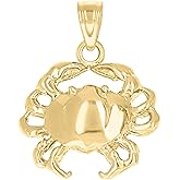 Jewels By Lux 10kt Yellow Gold Diamond-Cut Unisex Crab Animal Charm Pendant