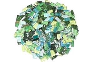ZWCT Green Mixed Irregular Mosaic Glass Mosaic Tiles Pieces, 300 Grams Mosaic DIY Set Adult Mosaic Set, Mosaic Crafts Mosaic Making Supplies