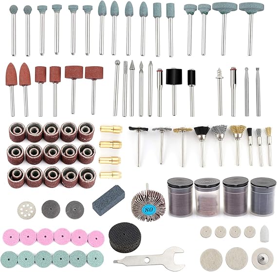 HSEAMALL 216pcs Rotary Tool Accessory Kit,Dremel Accessories 1/8" Diameter Shanks Universal