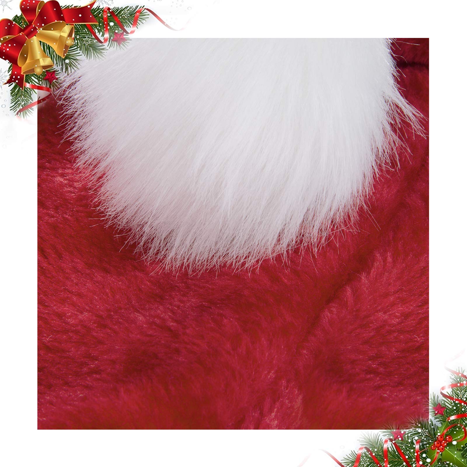 BALORAY Santa Hat for Adults Big Santa Hat Comfort Double Liner Plush Red Velvet
