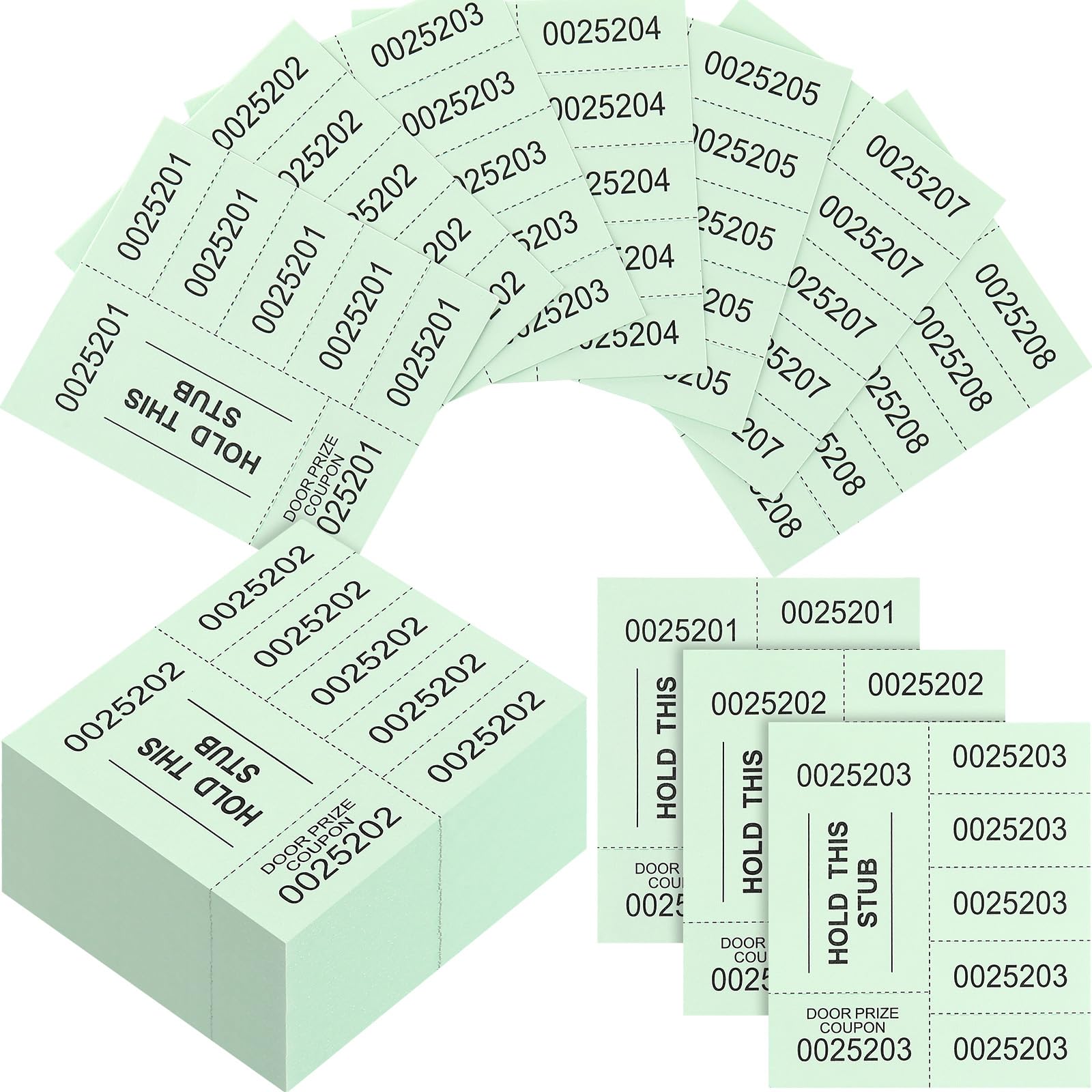 Kosiz 504 Sheets 5 Bid Raffle Ticket with Different