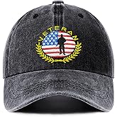 CASROSY USA Flag Veteran Hat for Men,Adjustable Embroidery American Army Veteran Hat - USA Patriotic Military Baseball Cap