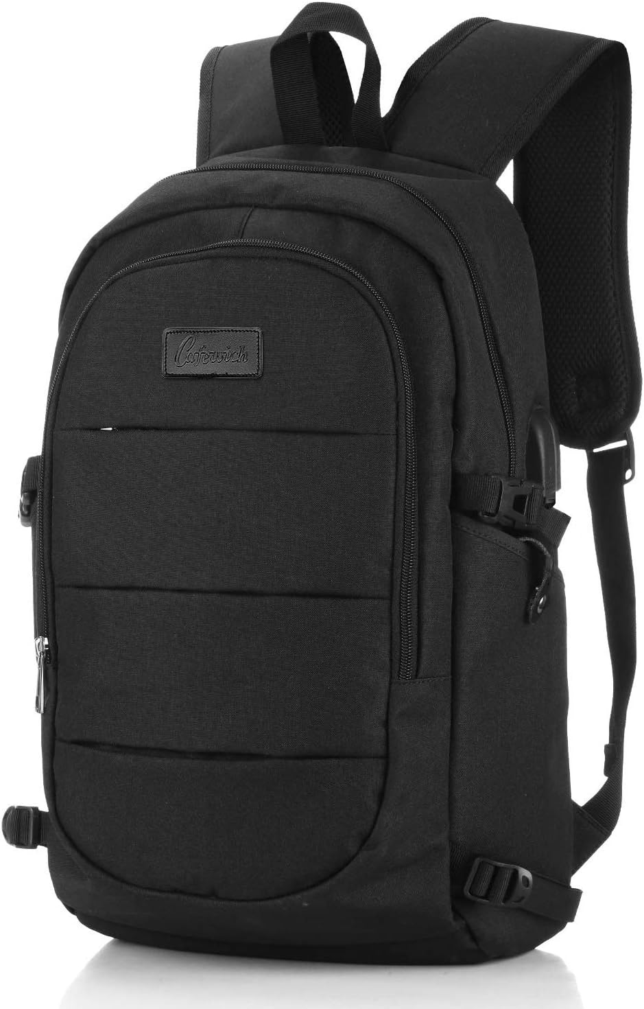 NIAFEYA for Laptop Backpack Business Travel with USB Charging Port,Slim Durable Anti-Theft College School Bookbag Computer Notebook Bag Gift for Women Men 15.6In-Black