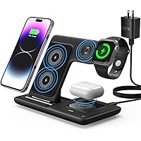 Charging Station for Apple Multiple Devices, 3 in 1 Fast Wireless Charger Foldable for iPhone 14/13/12/11/Pro/XS/Xs Max/XR/X/