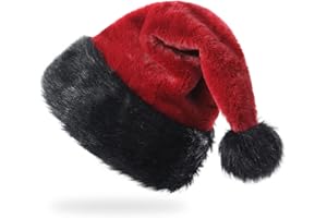 TWSANTAMAS Personalized Santa Hat - Super Soft Plush Christmas Hat for Adults, Unisex Holiday Party Gift