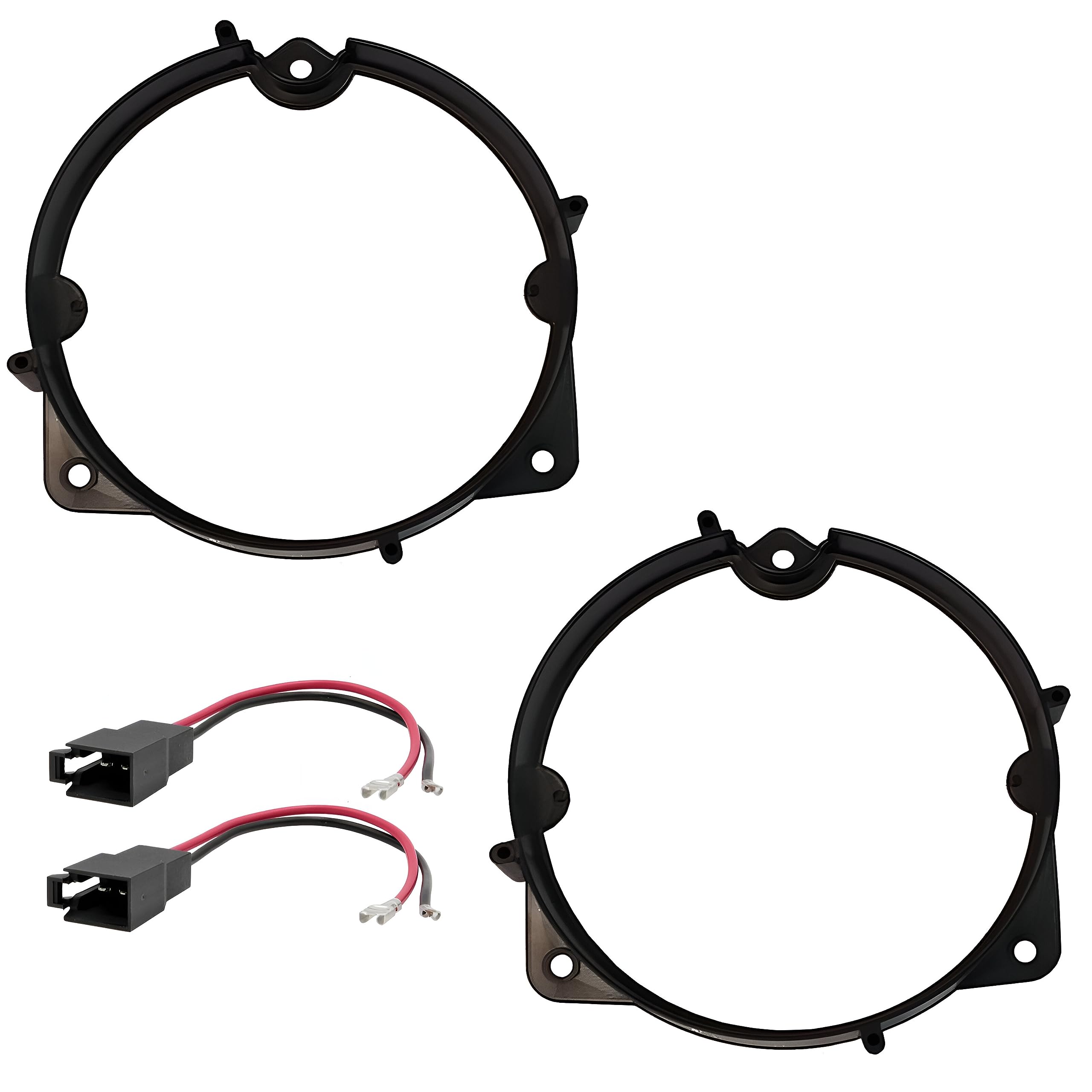 Sound-way - Spacer rings adapters and harness kit for 6.5" inch / 165 mm speakers compatible with Fiat, Lancia, Alfa Romeo, Vauxhall, Ford, Peugeot, Citroen