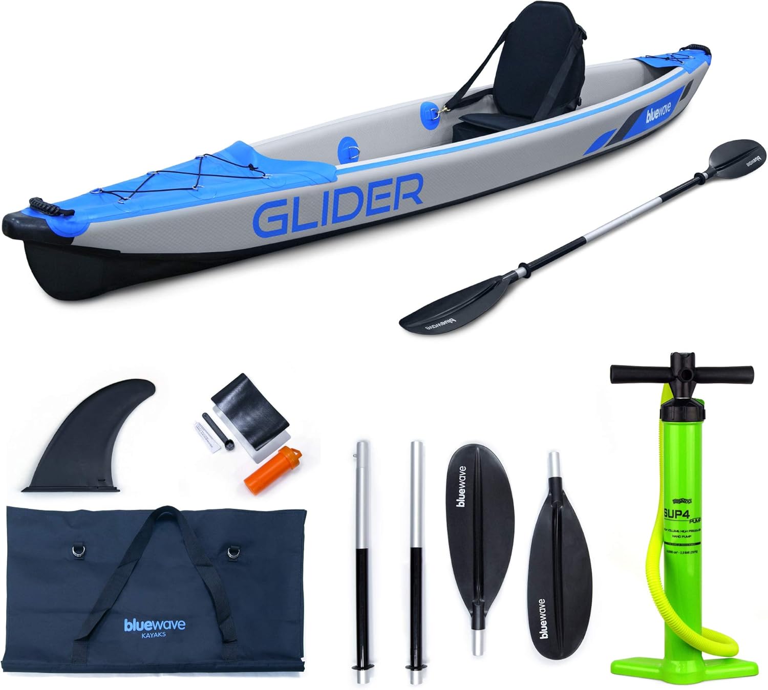 Bluewave Inflatable Kayak Single Complete Set Including 'Glider