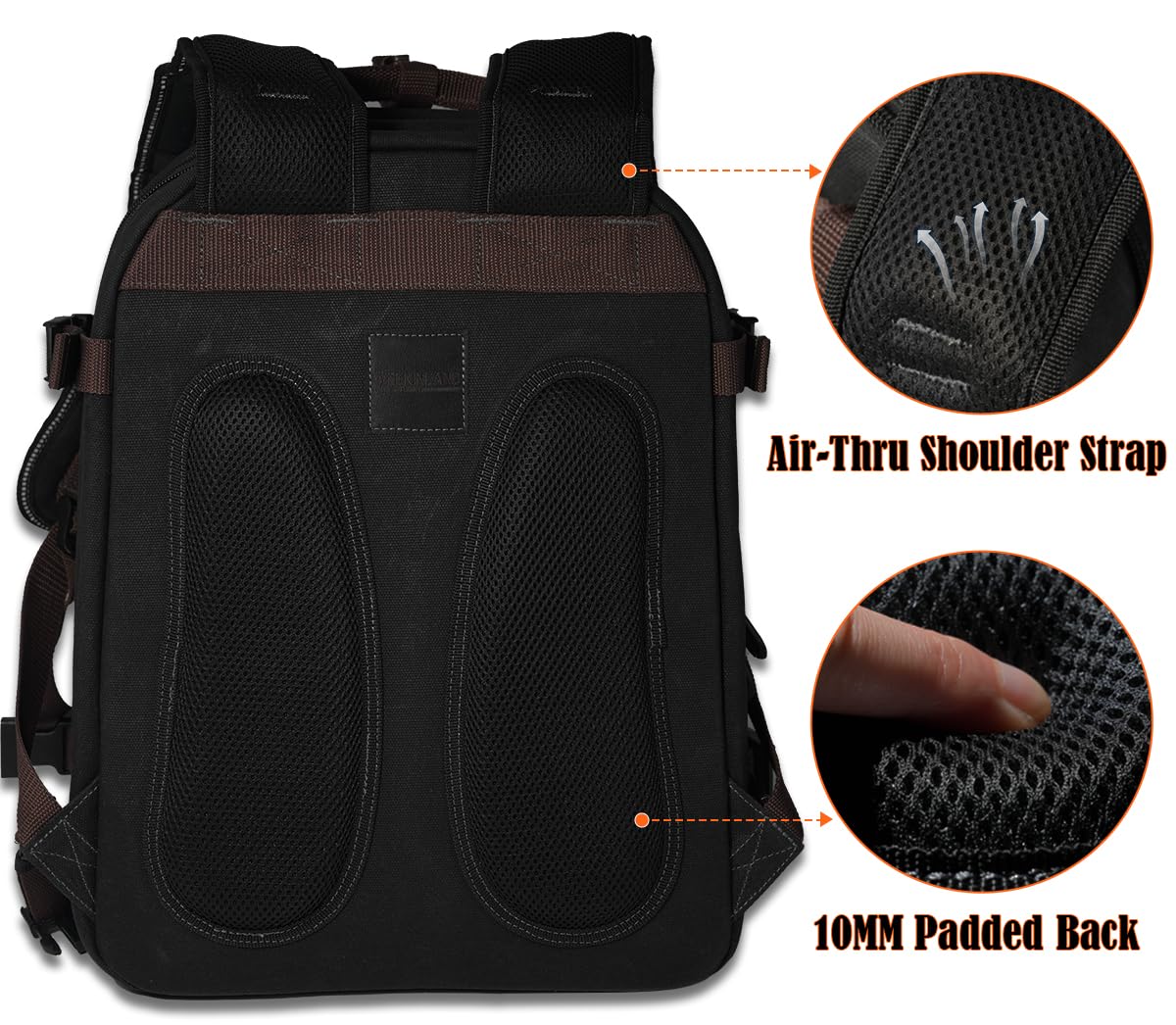 WELKINLAND 90-Pockets Electrician Backpack, Wax-Canvas Tool Backpacks Heavy Duty, Convenient Work Tool Back pack With Pockets