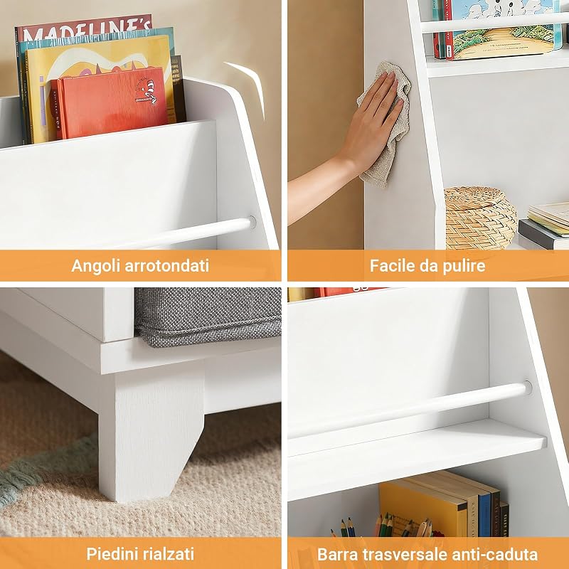 Libreria Bambini 3 Scatole Portata fino a 50kg 63x28x80cm