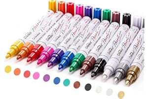 TFIVE Paint Pens Paint Markers on Almost Anything Never Fade Quick Dry and Permanent, Oil-Based Waterproof Marker Pen Set for Rocks Painting, Wood, Fabric, Plastic, Canvas, Glass, Mugs, DIY Craft