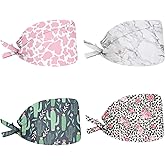 Babrukda 4 Pack Cap with Sweatband Adjustable Tie Back Hat Headgear Xmas Beanie