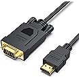 BENFEI HDMI to VGA 6 Feet Cable, [Uni-Directional] HDMI Computer to VGA Monitor Cable [Male to Male] Compatible for Computer,