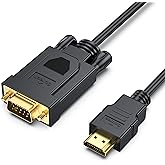 BENFEI HDMI to VGA 6 Feet Cable, [Uni-Directional] HDMI Computer to VGA Monitor Cable [Male to Male] Compatible for Computer,