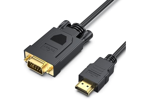 BENFEI HDMI to VGA 6 Feet Cable, [Uni-Directional] HDMI Computer to VGA Monitor Cable [Male to Male] Compatible for Computer,