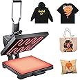 VEVOR Heat Press, 15x15 Power Heat Press Machine for T-Shirts, Fast Heating, High Pressure Digital Industrial Sublimation Printer for Heat Transfer Vinyl, Dark Black
