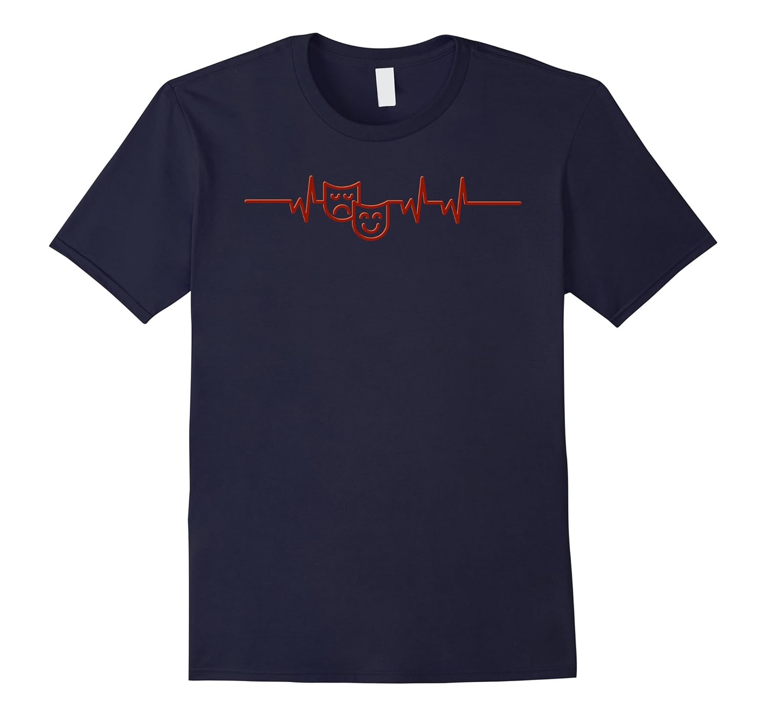 Funny Heartbeat Cardiogram Theatre Masks Lover T-Shirt Gift-ANZ