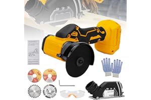 Yutesiri Cordless Cut Off Tool Compatible with dewalt 20V Max Battery, 20,000RPM Removable dust cover, 3" Blades 4pcs, 7/8 '' Max Cut Depth - For Wood/Metal/Plastic(Bare Tool Only)