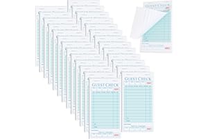 UZLU 60 Pack Guest Check Books Bulk Server Note Pad Numbered Waitress Notepad, Total 3000 Sheets 3.5 x 6.75 Inch Blue Food Receipt Book, Server Order Paper for Bars Cafes Restaurant Food Trucks