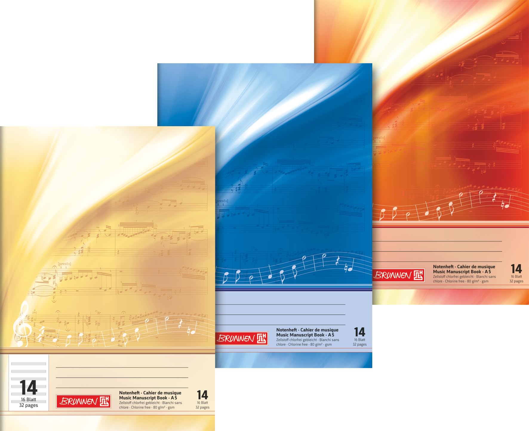 Brunnen – Music 1046330 Book A5 Landscape 16 Sheets Line Style 14)