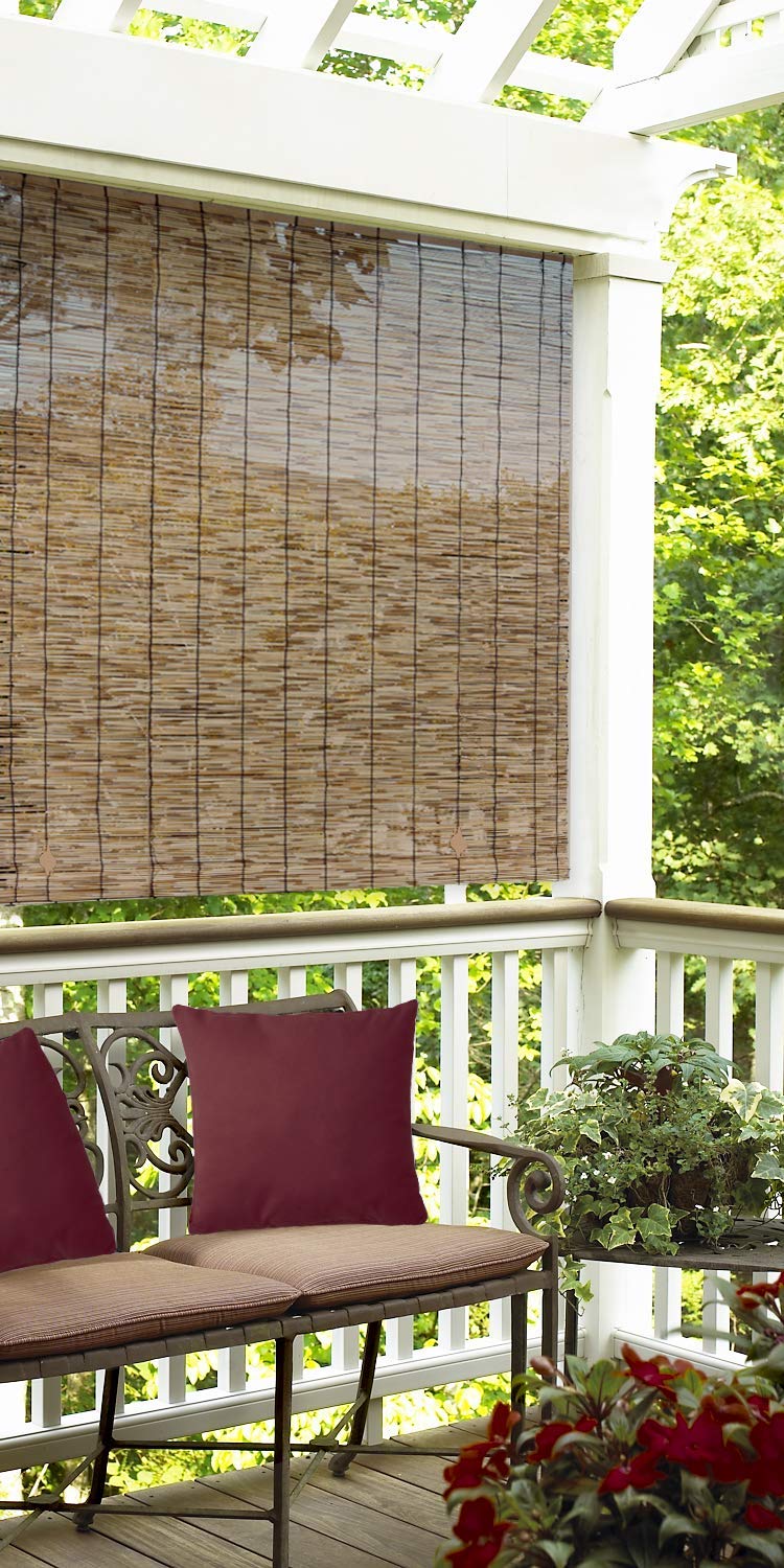 Radiance Cord Free, Roll-up Reed Shade, Natural, 72 x 72, Cocoa